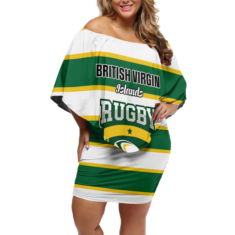 Custom British Virgin Islands Rugby Team Bvi Go Champions Off Shoulder Short Dress