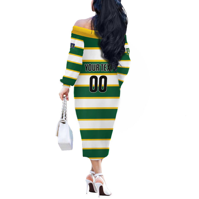 Custom British Virgin Islands Rugby Team Bvi Go Champions Off The Shoulder Long Sleeve Dress