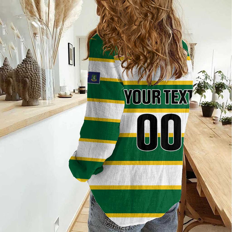 Custom British Virgin Islands Rugby Team BVI Go Champions Women Casual Shirt