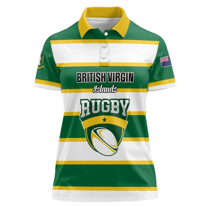 Custom British Virgin Islands Rugby Team BVI Go Champions Women Polo Shirt