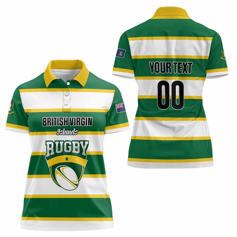 Custom British Virgin Islands Rugby Team BVI Go Champions Women Polo Shirt