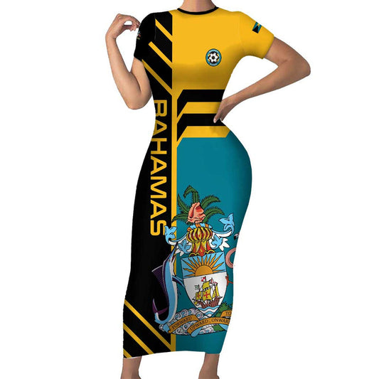 Custom Football The Bahamas Go Bahamian Slayers Short Sleeve Bodycon Dress