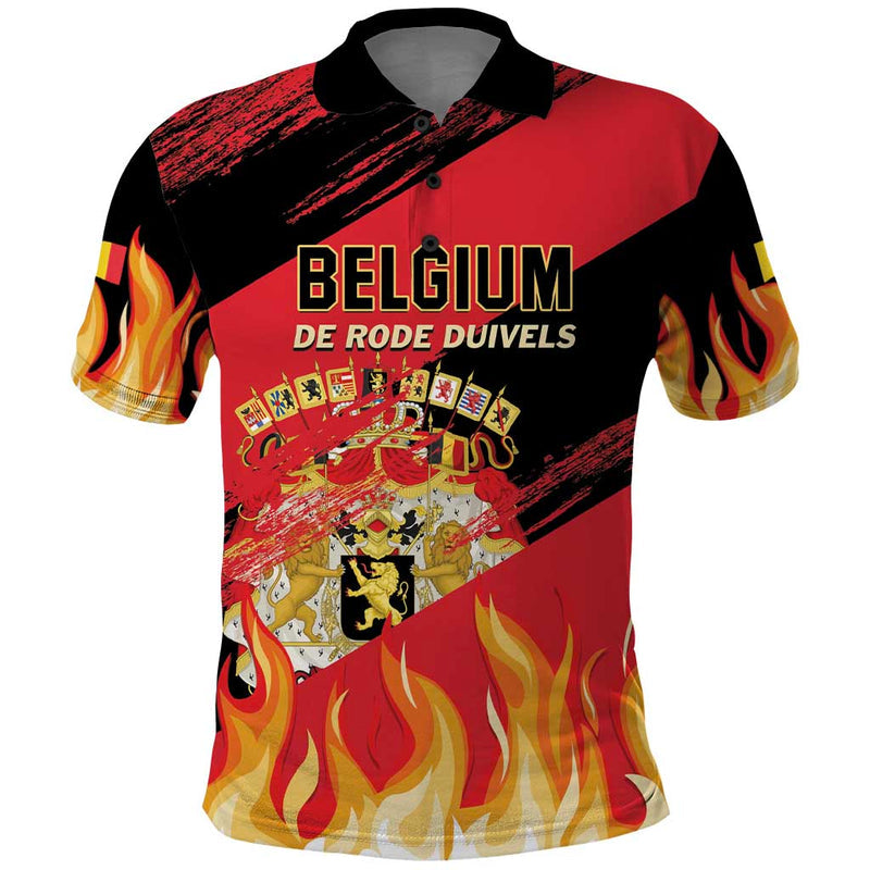 Custom Belgium 2024 Football Go De Rode Duivels Polo Shirt