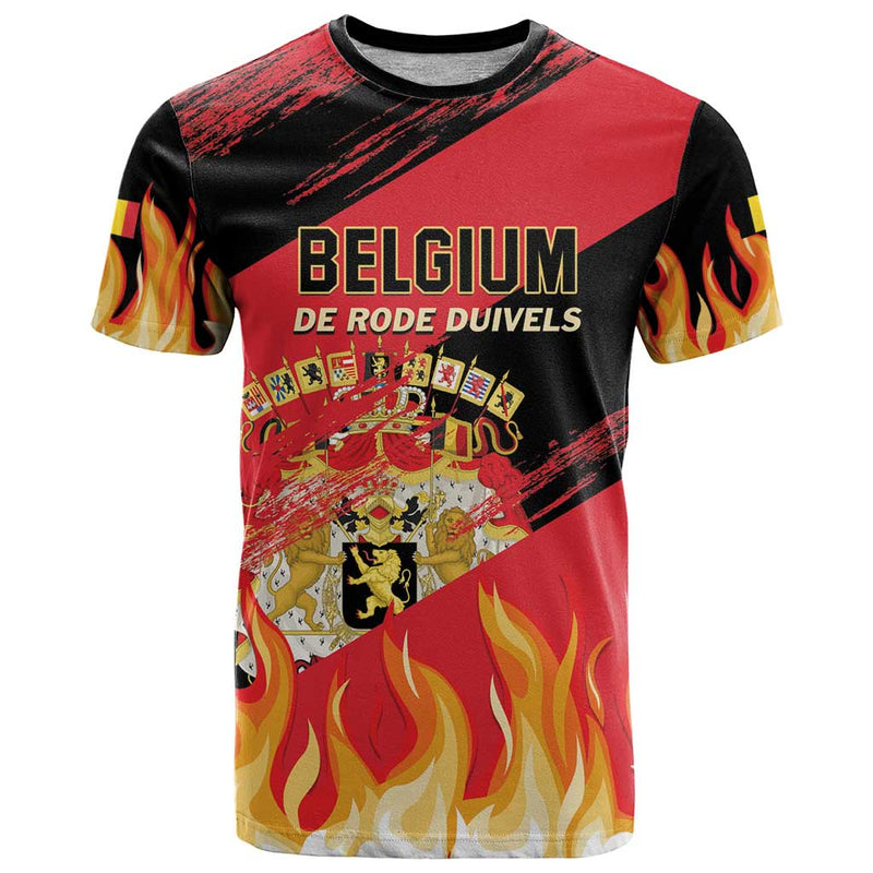 Custom Belgium 2024 Football Go De Rode Duivels T Shirt