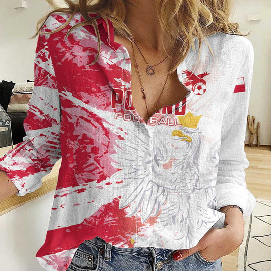 Custom Poland 2024 Football Orly Go Champions Women Casual Shirt