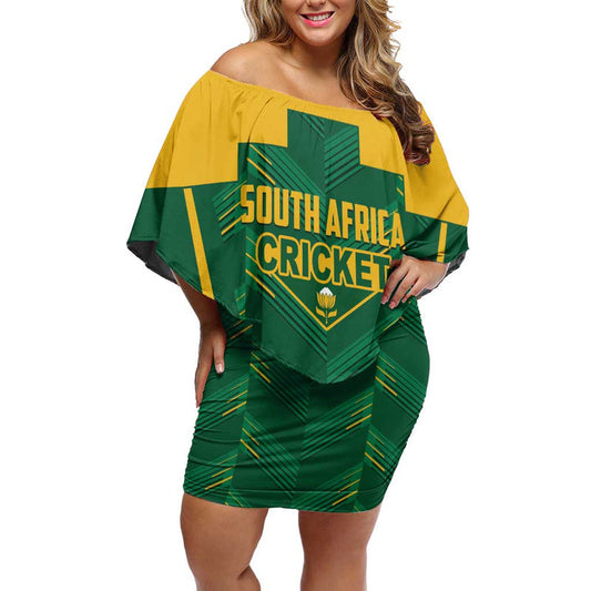 Custom South Africa Cricket Sa Protea Woza Nawe Off Shoulder Short Dress