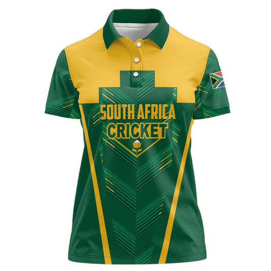 Custom South Africa Cricket SA Protea Woza Nawe Women Polo Shirt