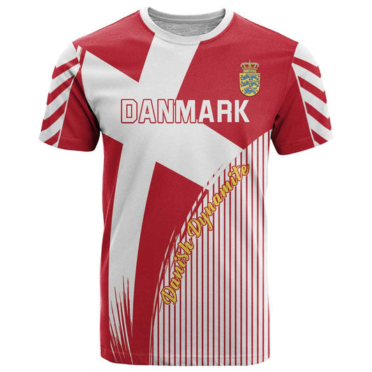 Custom Danmark 2024 Football We are Red We are White We are Danish Dynamite T Shirt