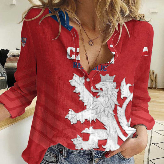 Custom Czech Republic 2024 Football Jeden Tym Jeden Cil Czechia Women Casual Shirt