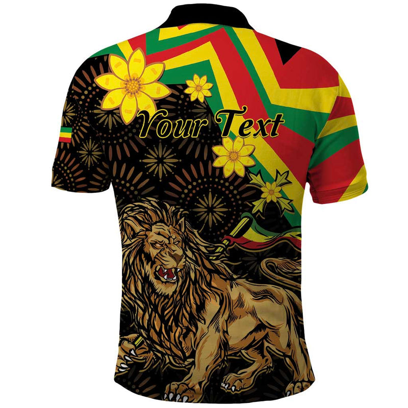 Enkutatash Ethiopia New Year Lion of Judah Adey Abeba Flower Polo Shirt