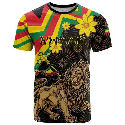 Enkutatash Ethiopia New Year Lion of Judah Adey Abeba Flower T Shirt