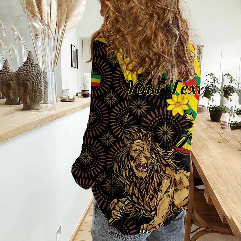 Enkutatash Ethiopia New Year Lion of Judah Adey Abeba Flower Women Casual Shirt