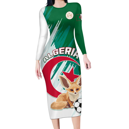 Algeria Football Go Les Fennecs Long Sleeve Bodycon Dress
