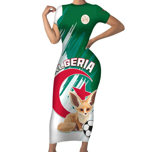 Algeria Football Go Les Fennecs Short Sleeve Bodycon Dress