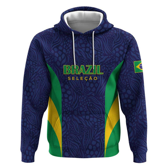 Custom Brazil Football Hoodie Canary Squad Go Champions
