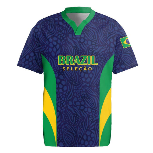 Custom Brazil Football Canary Squad Go Champions Rugby Jersey