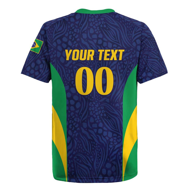 Custom Brazil Football Canary Squad Go Champions Rugby Jersey
