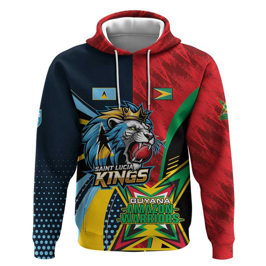 Custom Cricket Match 2025 Hoodie Amazon Warriors Guyana Vs Kings St Lucia