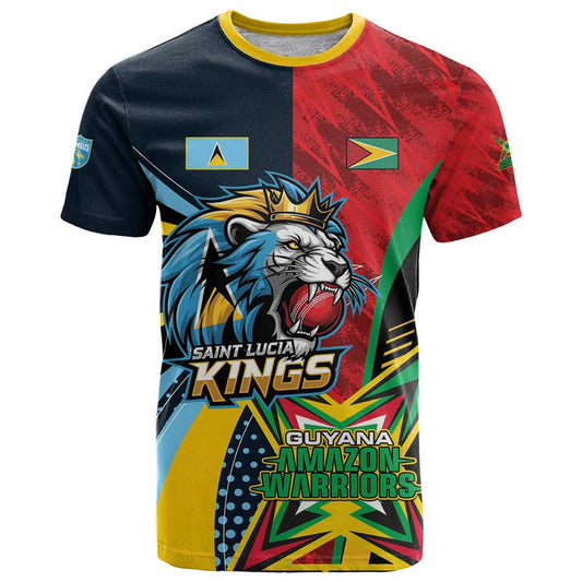 Custom Cricket Match 2025 T Shirt Amazon Warriors Guyana Vs Kings St Lucia