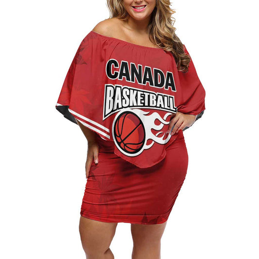 Custom Canada Basketball Dream Because I Can Off Shoulder Short Dress