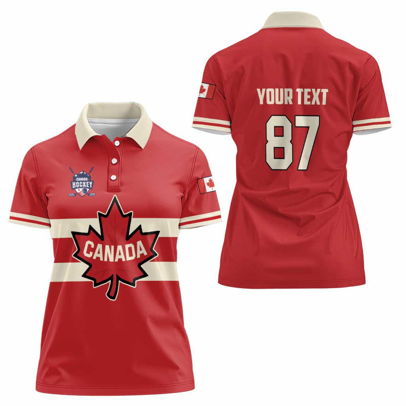 Custom Canada Hockey Canada Team Go Champions Women Polo Shirt