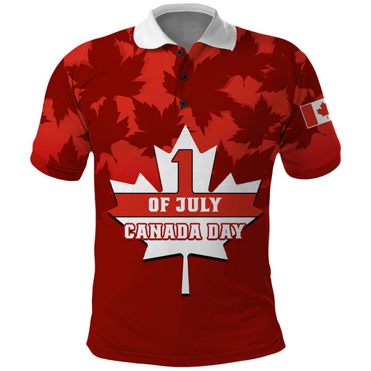 1 July Canada Independence Day Canadian Maple Leaf Happy 156th Anniversary Polo Shirt