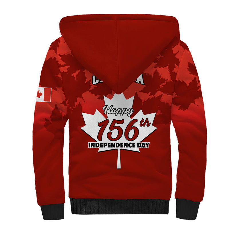 1 July Canada Independence Day Canadian Maple Leaf Happy 156th Anniversary Sherpa Hoodie