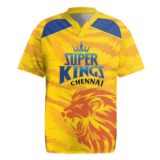 Custom Chennai 2025 Cricket Super Kings Yellow Army Lions Champion Rugby Jersey