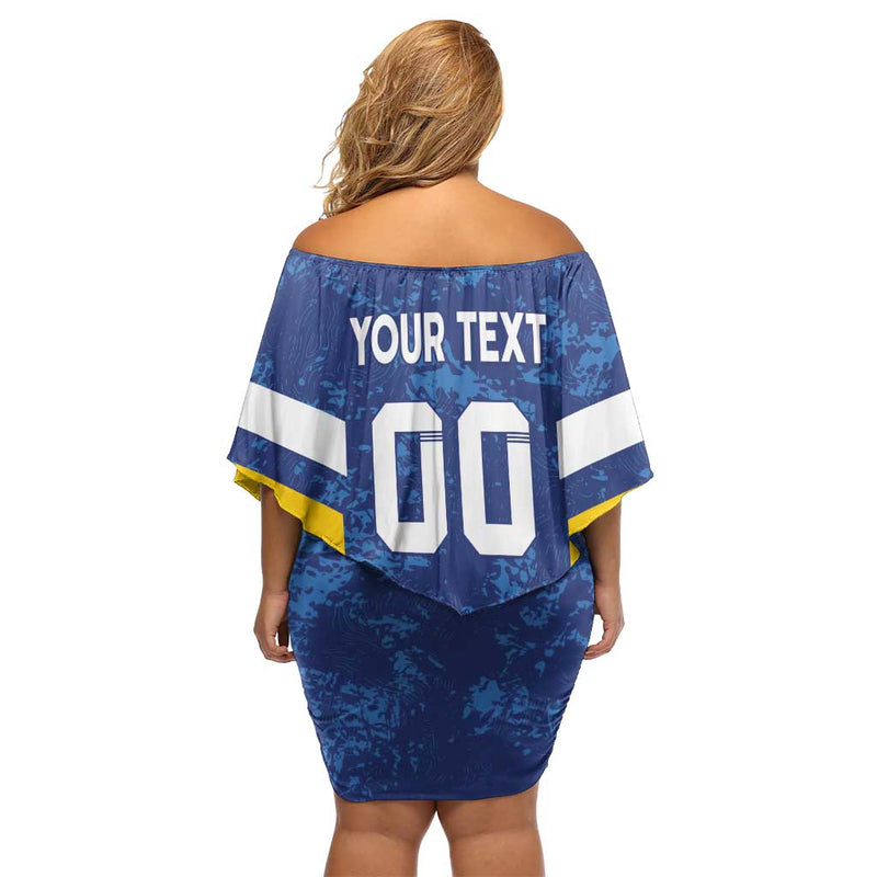 Custom El Salvador Football La Selecta Go Champions Off Shoulder Short Dress