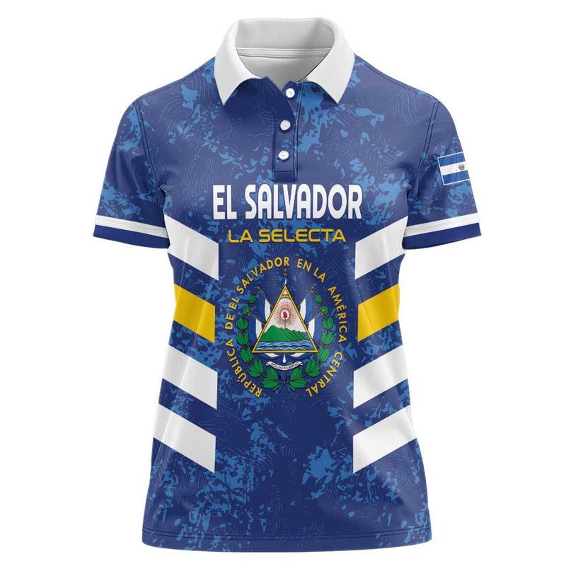 Custom El Salvador Football La Selecta Go Champions Women Polo Shirt