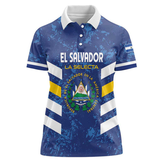 Custom El Salvador Football La Selecta Go Champions Women Polo Shirt