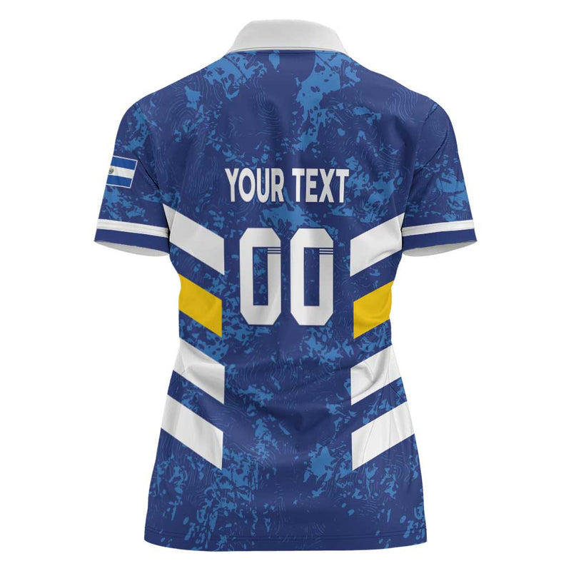 Custom El Salvador Football La Selecta Go Champions Women Polo Shirt