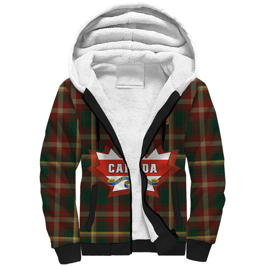 Custom Canada Canadian Coat Of Arms Mix Maple Leaf Tartan Sherpa Hoodie