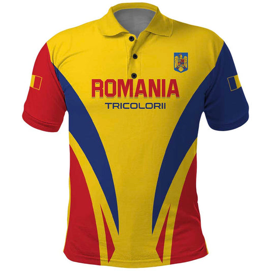 Custom Romania 2024 Football Come On Tricolorii Polo Shirt