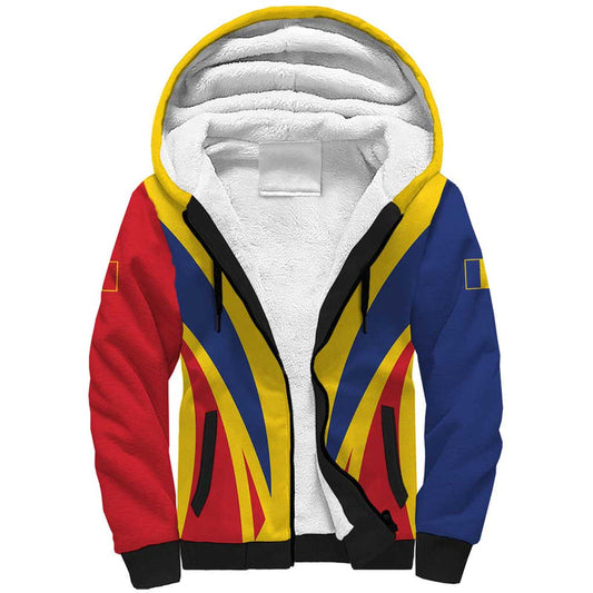 Custom Romania 2024 Football Come On Tricolorii Sherpa Hoodie