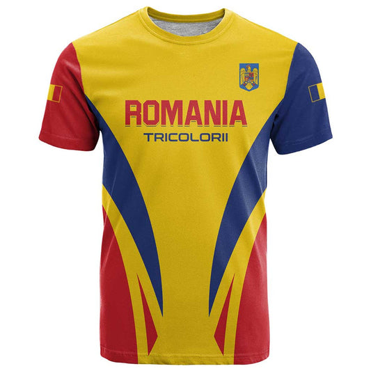 Custom Romania 2024 Football Come On Tricolorii T Shirt