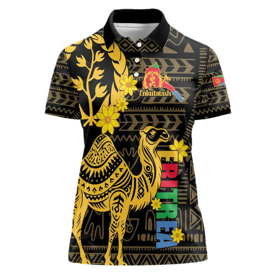 Enkutatash Eritrea New Year Eritrean Camel African Pattern Women Polo Shirt