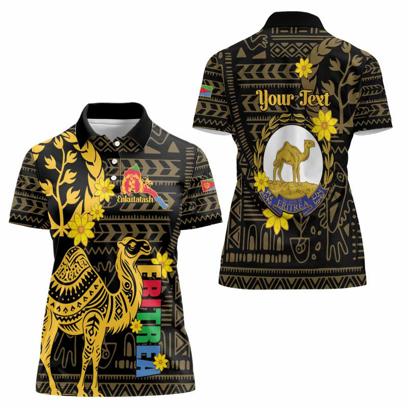 Enkutatash Eritrea New Year Eritrean Camel African Pattern Women Polo Shirt