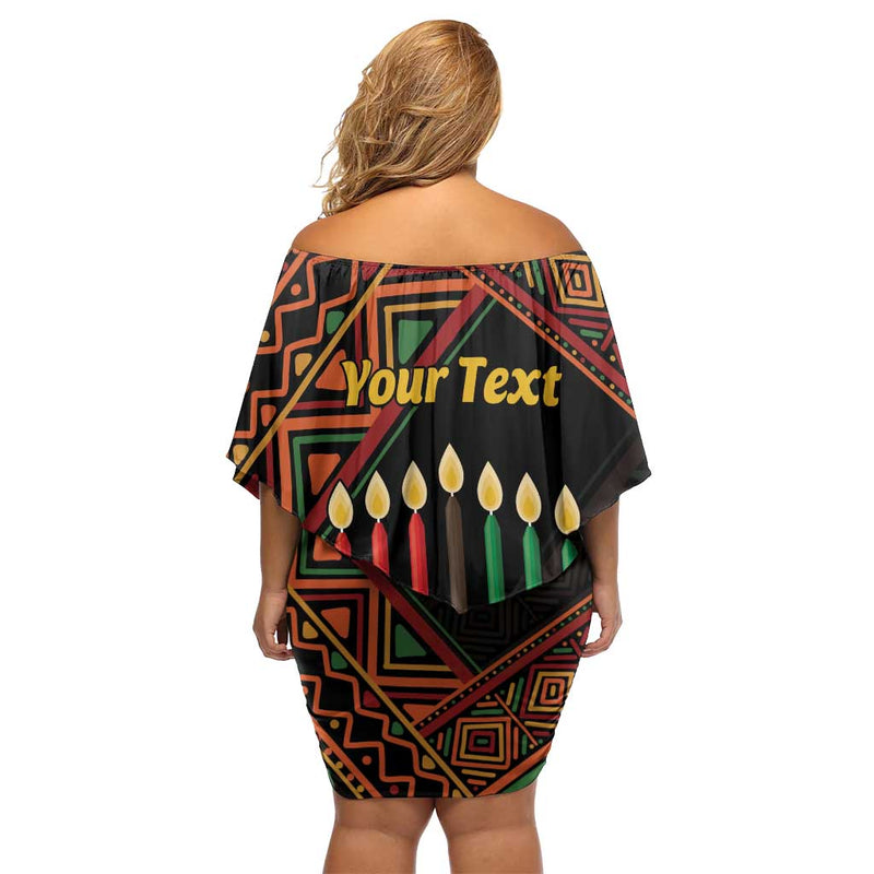 African Happy Kwanzaa Off Shoulder Short Dress