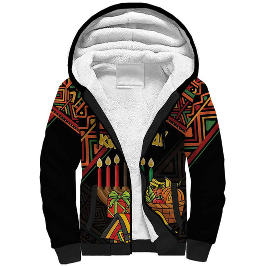 African Happy Kwanzaa Sherpa Hoodie