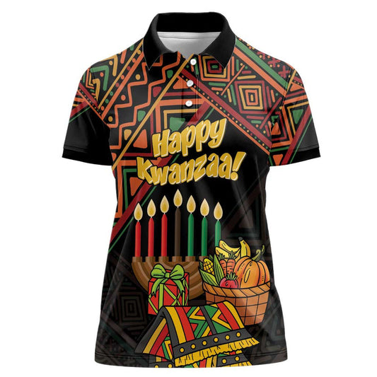 African Happy Kwanzaa Women Polo Shirt