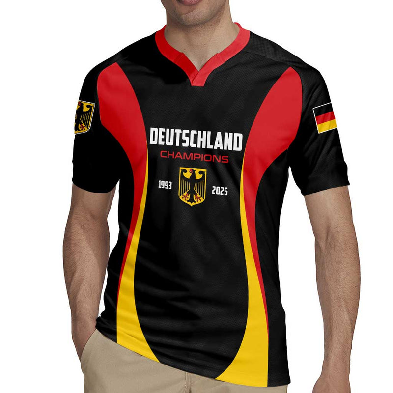Custom Germany 2025 Champions Basketball Black Rugby Jersey