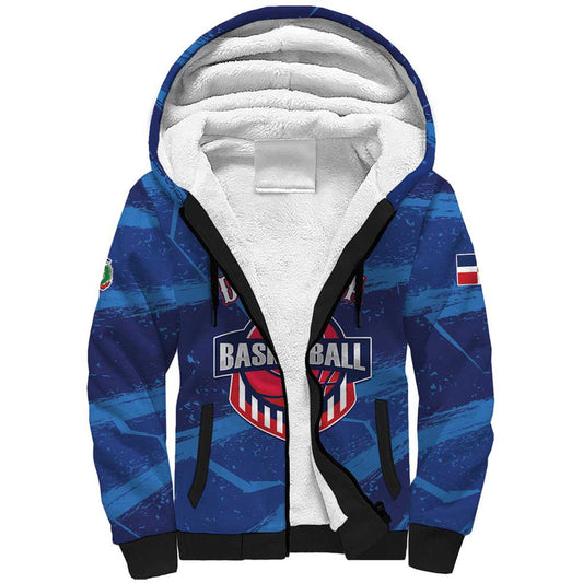 Custom Dominican Republic Basketball Enjoy The Game Sherpa Hoodie