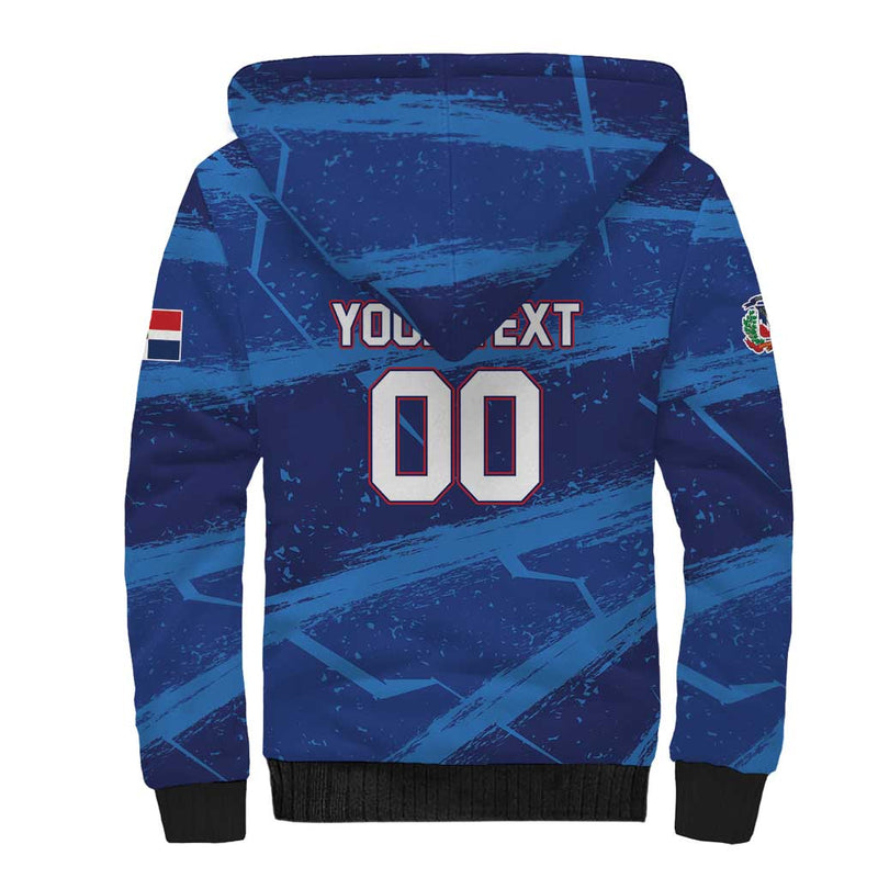 Custom Dominican Republic Basketball Enjoy The Game Sherpa Hoodie