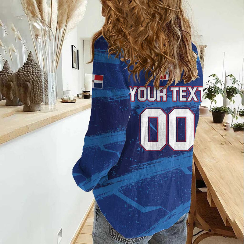 Custom Dominican Republic Basketball Enjoy The Game Women Casual Shirt