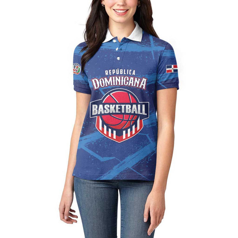 Custom Dominican Republic Basketball Enjoy The Game Women Polo Shirt