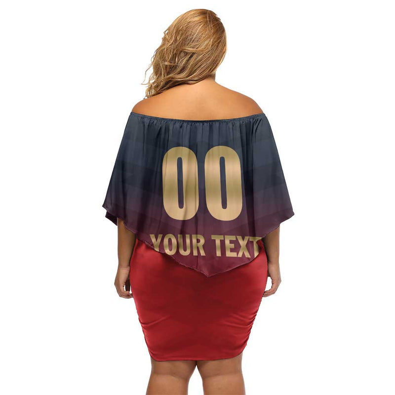 Custom Bengaluru 2025 Cricket Royal Challengers Lions Play Bold Off Shoulder Short Dress