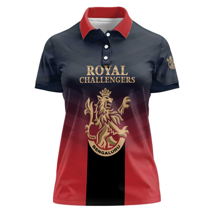 Custom Bengaluru 2025 Cricket Royal Challengers Lions Play Bold Women Polo Shirt