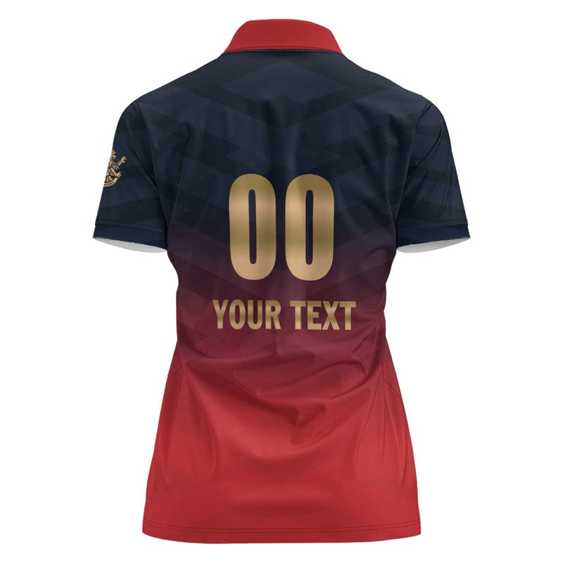 Custom Bengaluru 2025 Cricket Royal Challengers Lions Play Bold Women Polo Shirt