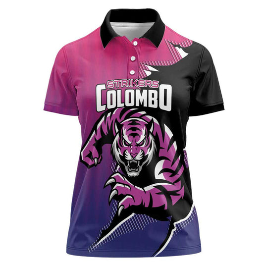 Custom Colombo Cricket Strikers Strike To Conquer Women Polo Shirt